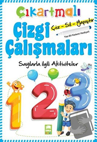 Sayılarla İlgili Aktiviteler - Çıkartmalı Çizgi Çalışmaları (Yaz-Sil K