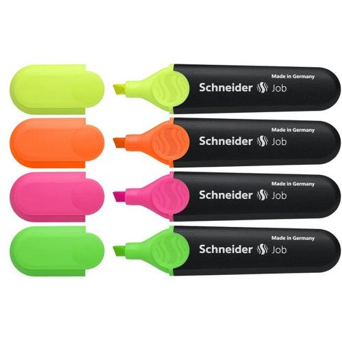 Schneider Fosforlu Kalem Job 4 Lü Set Karton 1500 - - Schneider - Fiya