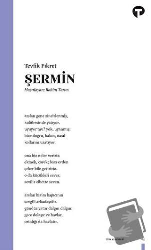 Şermin - Tevfik Fikret - Turkuvaz Kitap - Fiyatı - Yorumları - Satın A