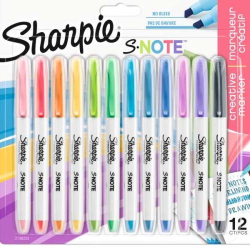 Sharpie Fosforlu Kalem Snote Çok İşlevli Karışık 12 Li Bls - - Sharpie