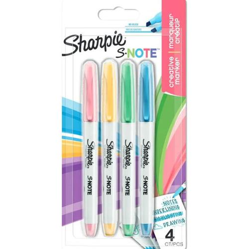 Sharpie Fosforlu Kalem Snote Çok İşlevli Kesik Uç 4 Lü Blister - - Sha