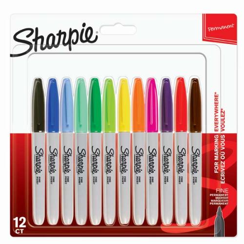 Sharpie Markör Permanent Fine Karışık Renk 12 Li 2065404 - - Sharpie -