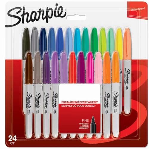 Sharpie Markör Permanent Fine Karışık Renk 24 Lü 2065405 - - Sharpie -