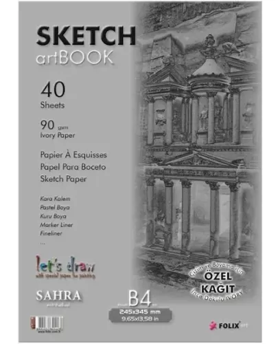 Sahra Bloknot Tutkallı Ivory Kağıt 24,5X34,5 Cm 90 Gr - - Folix - Fiya