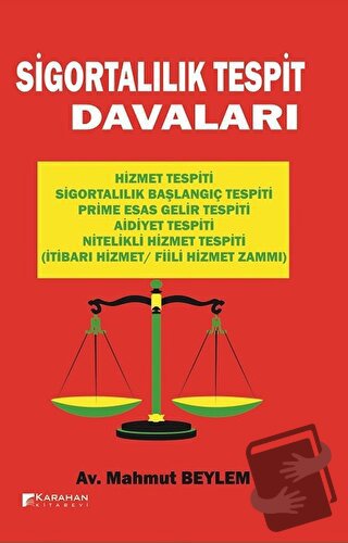 Sigortalılık Tespit Davaları - Mahmut Beylem - Karahan Kitabevi - Fiya