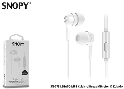 Snopy Sn-778 Legato Beyaz Mp3 Kulak İçi Kulaklık - - Snopy - Fiyatı - 