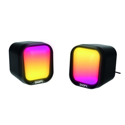 Snopy Sn-87U 2.0 Mini Rgb Işıklı 2Wx2Ch Siyah Usb Gaming Speaker Hopar