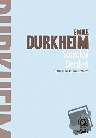 Sosyoloji Dersleri - Emile Durkheim - Cem Yayınevi - Fiyatı - Yorumlar