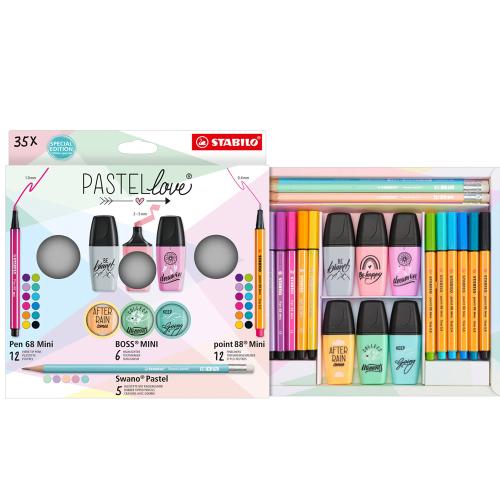 Stabilo Fosforlu Kalem Pastellove Mini Set 35 Li Eo77/5-9 - - Stabilo 