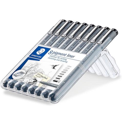 Staedtler Pıgment Liner Siyah 8 Li Set 308 Sb8 - - Staedtler - Fiyatı 