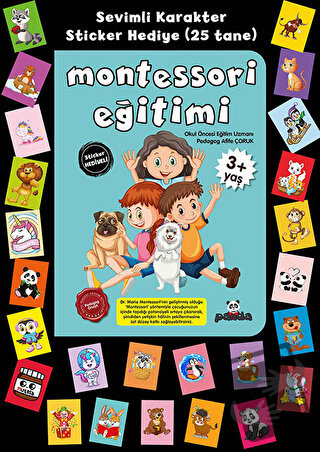 Stickerlı 3+ Yaş Montessori Eğitimi - Pedagog Afife Çoruk - Beyaz Pand