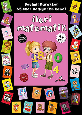 Stickerlı 4+ Yaş İleri Matematik - Pedagog Afife Çoruk - Beyaz Panda Y