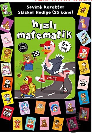 Stickerlı 5+ Yaş Hızlı Matematik - Pedagog Afife Çoruk - Beyaz Panda Y