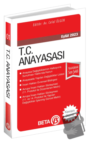 T.C. Anayasası - Eylül 2023 - Kolektif - Beta Kitap - Fiyatı - Yorumla