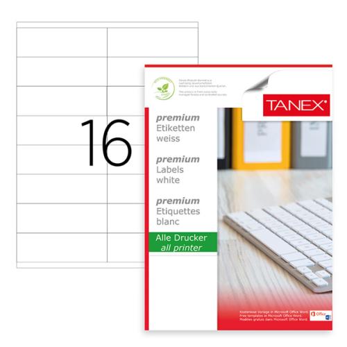 Tanex Laser Etiket 100 Yp 105X36 Laser-Copy-Inkjet Tw-2316 - - Tanex -