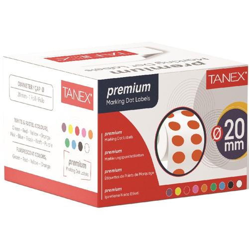 Tanex Nokta Etiket 20 Mm 2500 Li Turuncu Tekli Kutu - - Tanex - Fiyatı