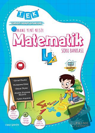 Tek 4.Sınıf Tamamı Yeni Nesil Matematik Soru Bankası - Vahit Şahin - P