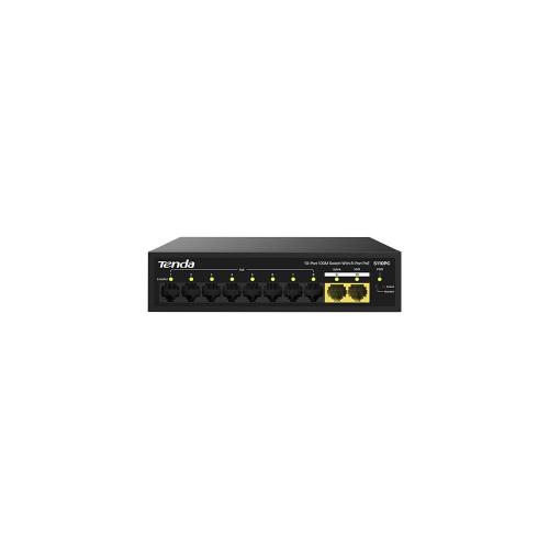 Tenda S110Pc 10 Port 8 Port Poe+ 10-100 Mbps + 2 Port Uplink Switch Çe