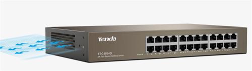 Tenda Teg1024D 24 Port 10-100-1000 Mbps Switch Çelik Kasa Rack Mount -