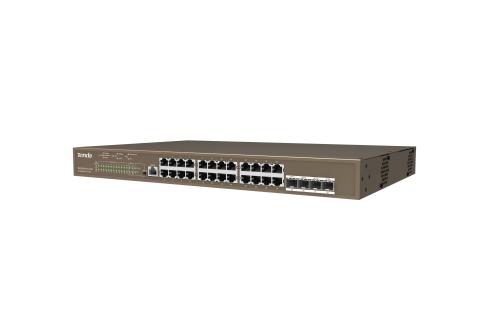 Tenda Teg5328P-24-410W 24 Port Poe+ 10-100-1000 Switch 4 Port Sfp L2 Ç