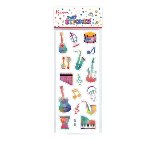 Ticon Puffy Sticker Müzik Aleti Tps-009/15 - 20'li Paket - - Ticon - F