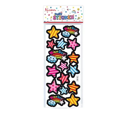 Ticon Puffy Sticker Yıldız Tps-003/1 - 20'li Paket - - Ticon - Fiyatı 