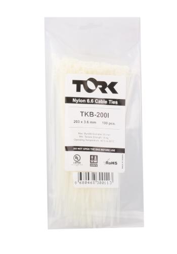 Tork Trk-200-200X7.5Mm Beyaz 100Lü Kablo Bağı - - Tork - Fiyatı - Yoru