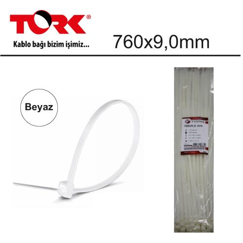 Tork Trk-760-9,0Mm Beyaz 100Lü Kablo Bağı (86978) - - Tork - Fiyatı - 