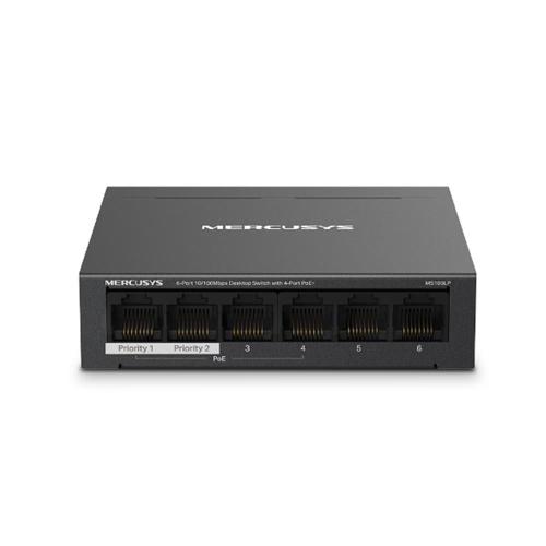 Tp-Link Mercusys Ms106Lp 4 Port 10-100 Mbps Poe+ 2 Port 10-100 Mbps Up