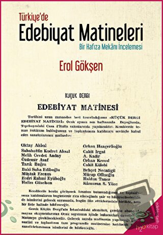 Türkiye’de Edebiyat Matineleri - Erol Gökşen - h2o Kitap - Fiyatı - Yo