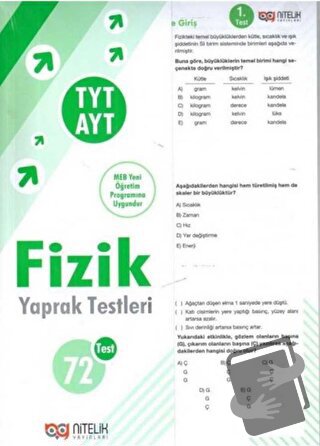 TYT AYT Fizik Yaprak Test - Kolektif - Nitelik Yayınları - Fiyatı - Yo