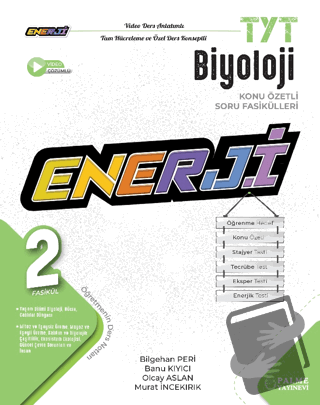 TYT Enerji Biyoloji Konu Özetli (2 Fasikül) Soru Fasikülleri - Bilgeha