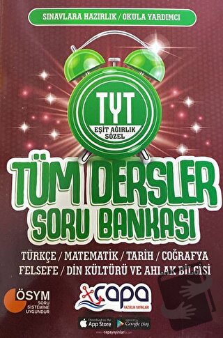 TYT Eşit Ağırlık / Sözel Tüm Dersler Soru Bankası, Kolektif, Çapa Yayı