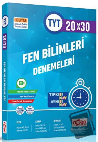 TYT Fen Bilimleri Tamamı Video Çözümlü Branş Deneme - Kolektif - Nego 