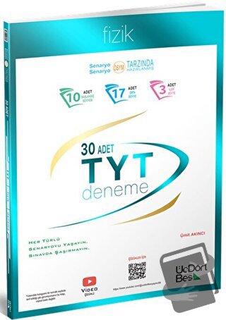 TYT Fizik 30 Deneme, Kolektif, Üç Dört Beş Yayınları, Fiyatı, Yorumlar