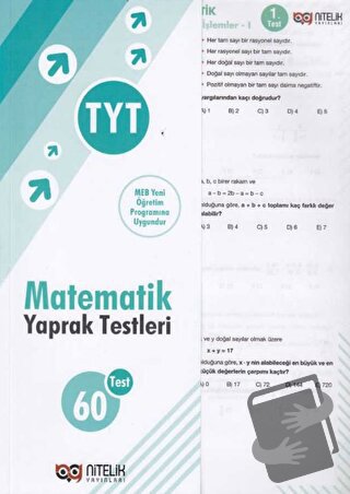 TYT Matematik 60 Yaprak Test - Kolektif - Nitelik Yayınları - Fiyatı -