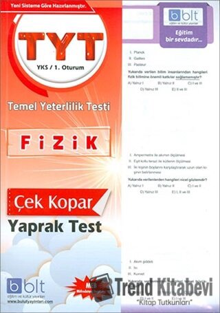 TYT - YKS 1. Oturum Fizik Çek Kopar Yaprak Test, Kolektif, Bulut Eğiti