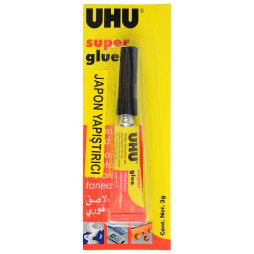 Uhu Japon Yapıştırıcı Süper Glue Jumbo 3 Gr 12 Li Kartela Uhu42400 - 1