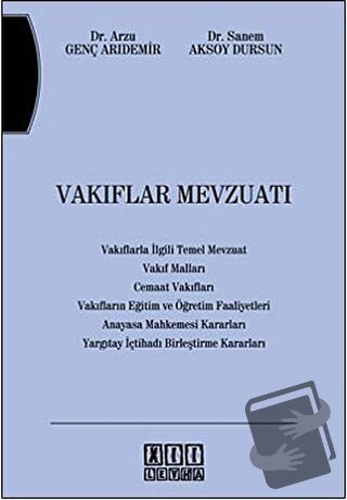 Vakıflar Mevzuatı - Arzu Genç Arıdemir - On İki Levha Yayınları - Fiya