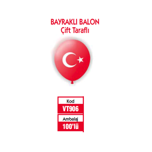 Vatan Balon Ayyıldız Baskılı 100 Lü Vt906 - - Vatan - Fiyatı - Yorumla