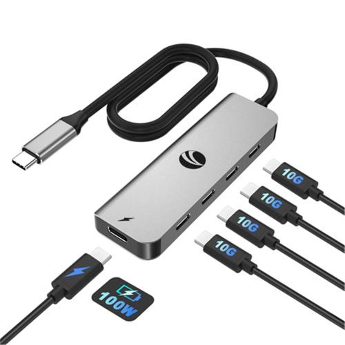 Vcom Cue11S Type-C To 4-Usb-C (10Gbps)+Pd 3.0 100W Çoklayıcı - - Vcom 