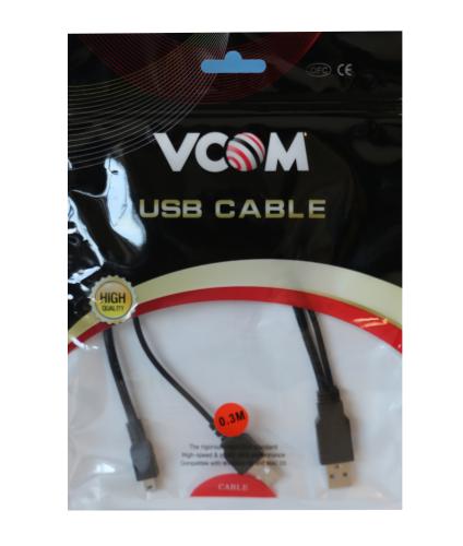 Vcom Usb 2.0 2-Mini Usb 5Pin Black 0.3M - - Vcom - Fiyatı - Yorumları 