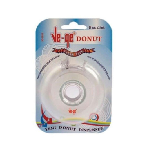 Vege Görünmez Bant Donut Bant Makinalı 19X25 Şeffaf (Clear Tape) - - V