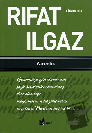 Yarenlik - Şiirler 1943 - Rıfat Ilgaz - Çınar Yayınları - Fiyatı - Yor