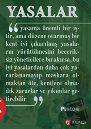 Yasalar - Platon (Eflatun) - Kabalcı Yayınevi - Doruk Yayınları - Fiya