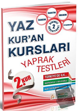 Yaz Kuran Kursları Yaprak Test 2. Kur - Kolektif - DDY Yayınları - Fiy