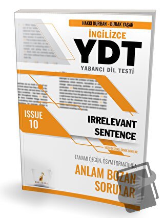 YDT İngilizce Irrelevant Sentence Issue 10 - Hakkı Kurban - Pelikan Tı