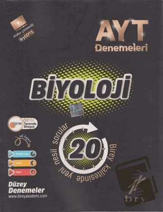 YKS AYT Biyoloji 20'li Deneme Video Çözümlü Birey Yayınları - Kolektif