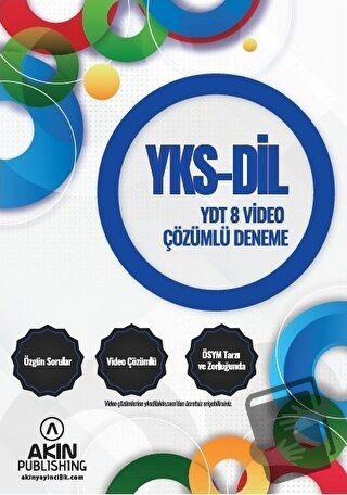 YKS DİL YDT 8 Deneme Video Çözümlü - Kolektif - Akın Dil Eğitim - Fiya