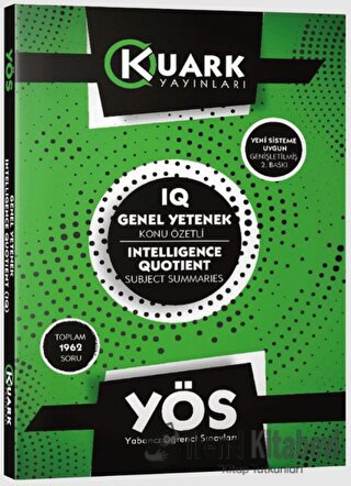 YÖS IQ Genel Yetenek Konu Özetli Kuark Yayınları, Kolektif, Kuark Yayı